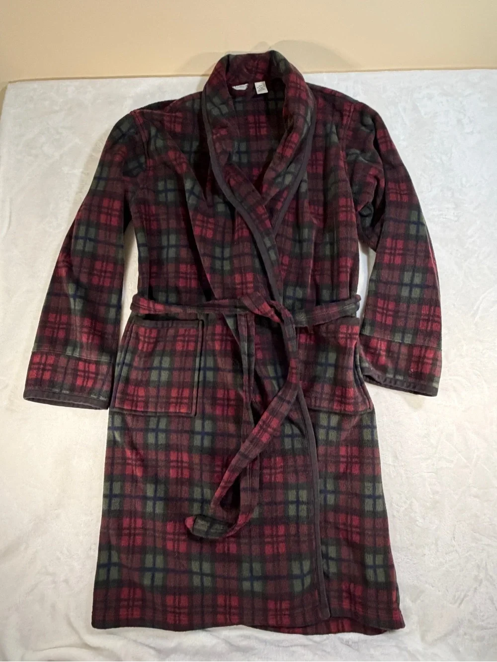 Vintage L.L. Bean Men’s Scotch‎ Plaid Flannel Robe - Size Medium